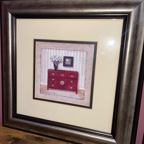 2 Wooden Print frames  by Winterle Olson, Signed Vintage Prints, Decorative - Picture 5 of 12